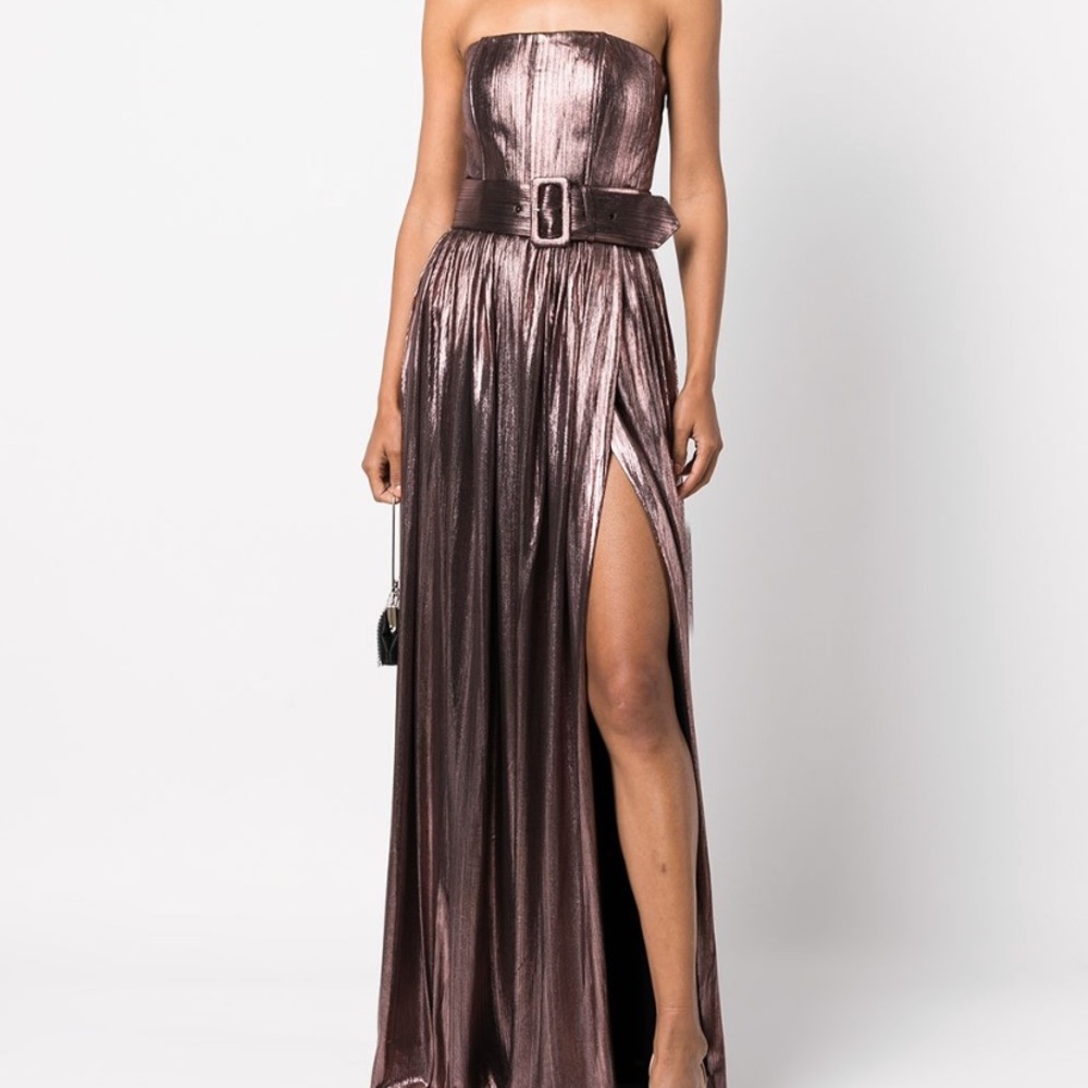 Retrofete Jaden strapless belted gown